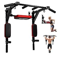 Yes4All Multifunctional Wall Mounted Pull Up Bar Chin Up Bar Dip Station for Home Gym Workout, Power Tower Set Training Equipment Fitness Supports 515 lbs