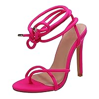 High Heels For Women Summer Slippers With Arch Support For Women Pink Strappy Heels For Women
