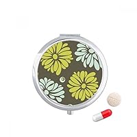 Flower Yellow Chrysanthemum Flower Plant Pill Case Pocket Medicine Storage Box Container Dispenser