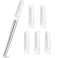 Eyebrow Trimmers, Women and Men 5Pcs Stainless Steel Eyebrow Hair Trimmer Shaper with Safety Cover, Multipurpose, 2 Exfoliating & 3 Eyebrow Trimmers (Silver)