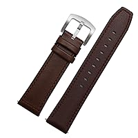 for Huawei watch2 pro Magic Classic Sport WatchBand 22mm Genuine Leather Silicone Straps Quick Release Bands (Color : Brown Silver Clasp, Size : 22mm)