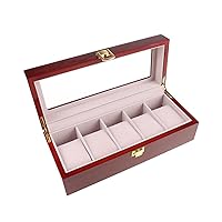 5 Slots Display Watch Boxes Wood Watch Storage Boxes for CASE With Lock Organize