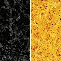 MagicWater Supply - Black & Yellow (1 LB per color) - Crinkle Cut Paper Shred Filler great for Gift Wrapping, Basket Filling, Birthdays, Weddings, Anniversaries, Valentines Day