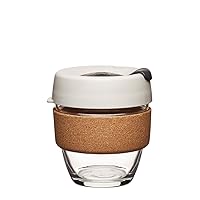 KeepCup 8oz Reusable Coffee Cup. Toughened Glass Cup & Natural Cork Band. 8-Ounce/Small, Filter