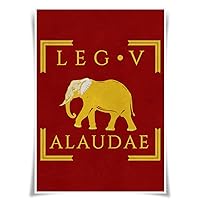 Nice Captain Roman Legion Flag Poster Fabric Print - Ancient Roma History Art Decor A3 (LEGIO V ALAUDAE)