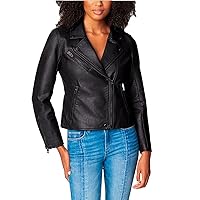 [BLANKNYC] Luxury Clothing Big Girls Vegan Leather Moto Jacket, Comfortable & Stylish Coat, Onyx, Medium, (02IK9632)