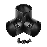 10 Pack Black Side Outlet Tee Pipe Clamps Fit 1x1x1 in. (25.4 mm) Actual Pipe Outer Dia, 3 Way 90 Degree Elbow Corner Joint, Zinc Alloy Structural Structural Fitting Connector for Chain Link Fence