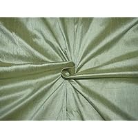 100% Pure Silk Dupioni Fabric Green x Gold 44
