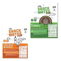 The New Primal Snack Mates Chicken & Turkey Sticks, Gluten Free Healthy Snacks for Kids, Low Sugar High Protein Kids Snack, Mini Paleo Jerky Meat Stick, 5 (0.5 oz) Sticks Per Bag, 2 Bags, 10 Sticks