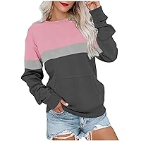 Women Fall Crewneck Sweatshirt Light Weight Casual Long Sleeve Sweatshirt Daily Wear Pullover Fit Hoodies Tops