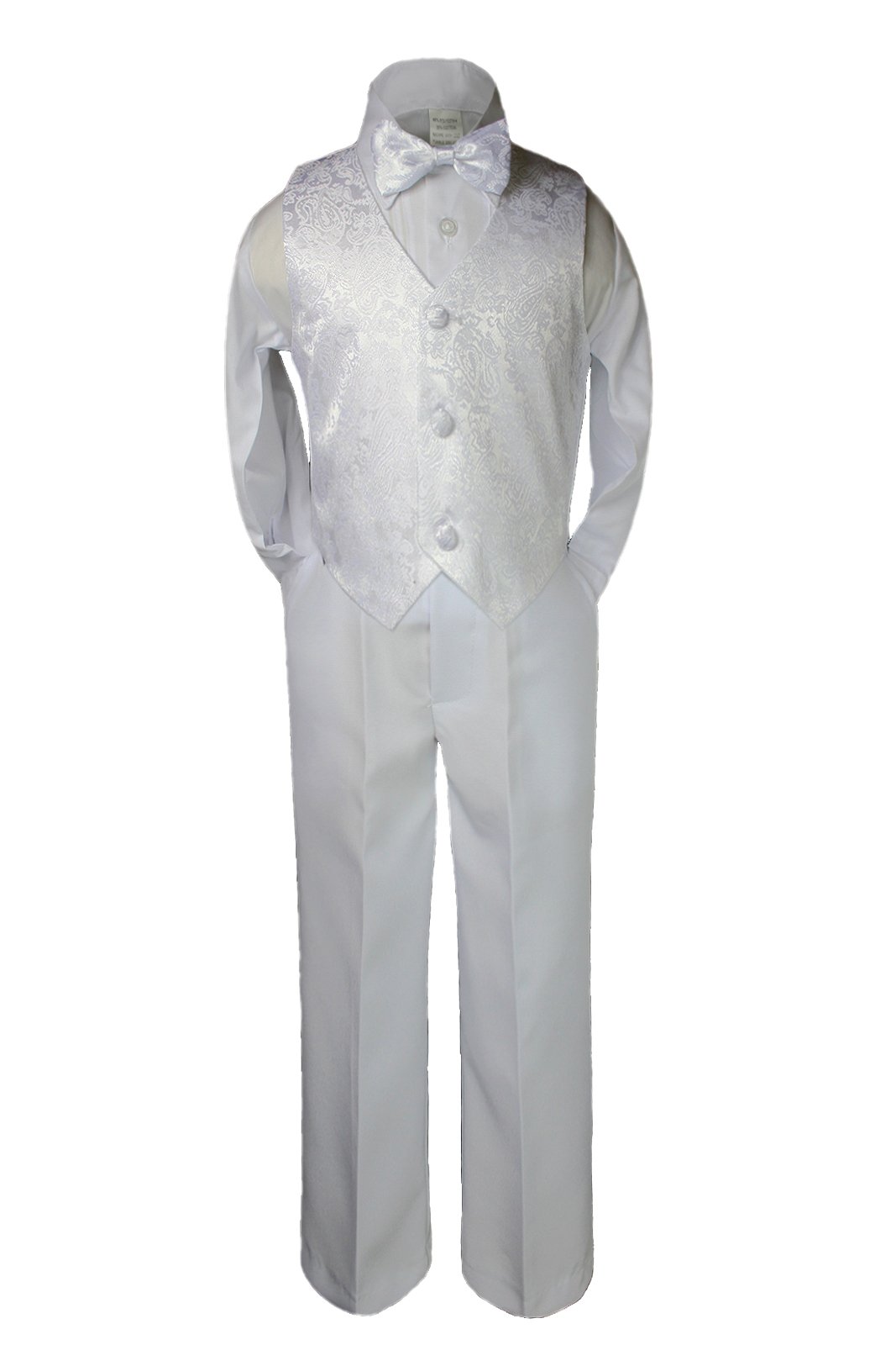 Unotux Baby Boys Christening Baptism White Vest Sets Suits Bow Tie Sz 0-7 Years