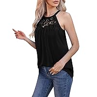 Workout Tops for Women Yoga Tank Tops Women Casual Lace Pleated Sleeveless Vest T Shirt Top