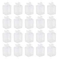PartyKindom 50Pcs Boxes Packing Box Candy Container Tool Gift Transparent Candy Cake Container containers for Food Clear Container Food containers Frosted Plastic Bracket White Bride