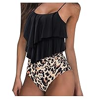 SNKSDGM Women Floral Print Two Piece Swimsuits Racerback Tankini Tops with Boy Shorts Tummy Control Sexy Bathing Suits