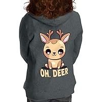 Oh Deer Toddler Full-Zip Hoodie - Kawaii Toddler Hoodie - Printed Kids' Hoodie