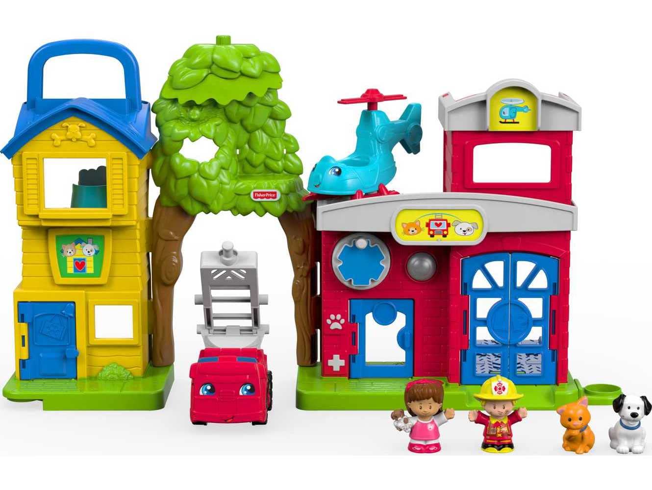 Fisher-Price Little People Toddler Toy Animal Rescue Playset with Lights Sounds Figures & Vehicles for Ages 1+ Years (Amazon Exclusive)