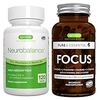 Neurobalance + Focus Brain Booster Vegan Bundle, High Absorption Zinc Magnesium & B6 + Caffeine, Amino Acids & Methylated B-Vitamins, by Igennus