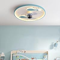 Ceiling Fans with Lights for Bedroom Ceiling Fan with Light and Remote Ceiling Fan Lighting Ceiling Fans with Lamps,Silent in Lighting/Blue