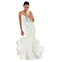 Melisa Spaghetti Strap Lace Corset Bridal Gowns Ruffles Train Mermaid Wedding Dresses for Bride 2022