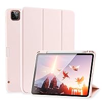SIWENGDE Case for iPad Pro 11 Inch 4th/3rd/2nd Generation 2022/2021/2020 with Pencil Holder [Support iPad 2nd Pencil Charging] Slim Trifold Stand Smart Protective Cover, Auto Wake/Sleep (Light Pink)