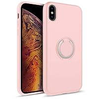 ZIZO Revolve Series for iPhone Xs Max Case with Built-in Ring Holder, Kickstand, Ultra Thin Design Magnetic Mount Compatible (Rose Quartz)