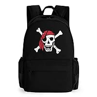 Laughing Pirate Skull Laptop Backpack Lightweight Travel Shoulder Bag Casual Daypack for Men Women