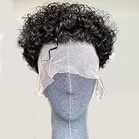 Short Pixie Cut Curly 13X6 Deep Part Lace Front Wig for Men Human Hair Natural Black Kinky Curly Men Wigs Human Hair Preplucked Glueless Wig 8inch 130Density