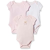 Baby Girl 3 Pack 100% Cotton Scratch Free Tag Bodysuits