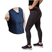 Bundle, Small Weighted Workout Leggings and Small Weighted Vest for Women, High-Waisted Leggings with 3 lbs of Removable Weights, Weighted Clothing