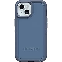 OtterBox iPhone 15, iPhone 14, and iPhone 13 Defender Series XT Case - BABY BLUE JEANS (Blue), screenless, rugged, snaps to MagSafe, lanyard attachment