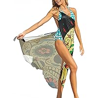 AONTUS Women's Spaghetti Strap Cover Up Beach Backless Wrap Long Dress Bikini Cover Up