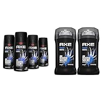 Axe Phoenix Men's Deodorant Body Spray & Dual Action Deodorant Stick Twin Pack With Crushed Mint & Rosemary Scent, Aluminum Free