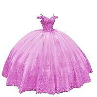 Boho Cold Shoulder Lace and Applique Ball Gown Prom Quinceanera Dresses Cocktail Sweet 16 Dress 2024