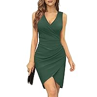 Highwaisted Sleeveless Winter Tunic Dress Women Beautiful Business Solid Dress Scoop Neck Fit Super Soft Green M