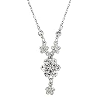 2028 Jewelry Crystal Flower Cluster Pendant Necklace For Women 16
