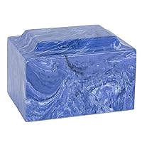 Navy Classic Cultured Marble Cremation Urn for Ashes, Blue, Adult Sized Cremation Urn for Human Ashes, Ground Burial, Home Memorial and Funeral Cremation Urn