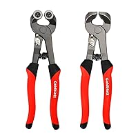 Goldblatt 2 Piece Glass Tile Nippers Set - Heavy Duty Wheeled Glass Mosaic Nipper & Hd Ceramic Tile Nipper, Tile Cutter Pliers Soft-grip Handle - Shapping Plier, Nipper Cutting Tools, Stone, Metal