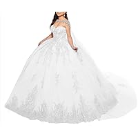 Women's Sweetheart Ball Gown Quinceanera Dresses Tulle Crystal Beaded Princess Sweet 16 Dresses