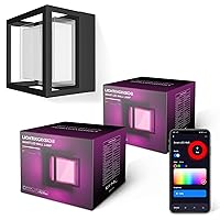 Smart Wall Lights - Outdoor Wall Lights Compatible with Alexa/Google Assistant, RGB+2700K-6500K, 13W(130W Equivalent) 1000lm, 2.4GHz WiFi Wall & Ceiling & Porch Lights, IP 65 Wall Sconces Set of Two