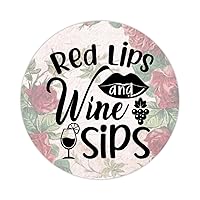 Red Lips and Wine Sips Vinyl Sticker Decal 50 Pieces France Style Decals Stickers Fresh Fruit Peel and Stick Round Decal Sticker Pack Perfect for Water Bottle Laptop Computer Phone 3inch
