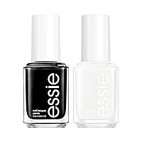 Essie Nail Polish Black And White Set, Licorice, Black Nail Polish + Blanc, White Nail Polish Gifts For Women And Men, 0.46 Fl Oz Each