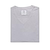 Men's Relaxed V-Neck Silky Finish Shirt - Color Grey
