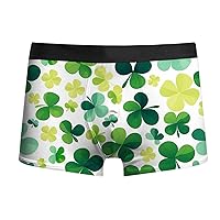 St Patricks Day Boxer Briefs For Men Covered Band Clover Irish Panties Bulge Pouch Compression St. Patrick's Day Underwear
