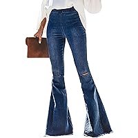 KUNMI Women's Ripped Mid Waisted Boyfriend Jeans Loose Fit Distressed Stretchy Denim Pants…