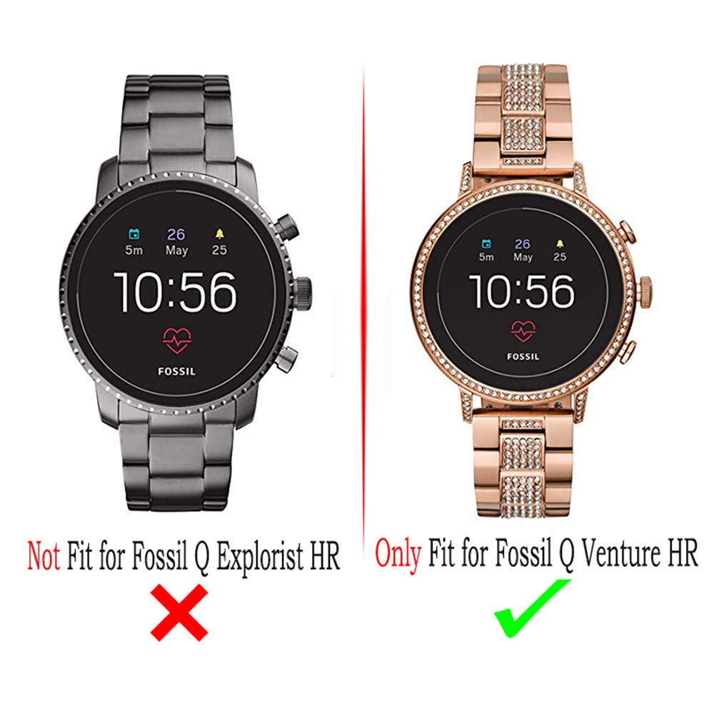 Diruite 3-Pack for Fossil Q Venture HR Screen Protector Tempered Glass for Fossil Q Venture Gen 4 Smartwatch [2.5D 9H Hardness][Anti-Scratch][Optimized Fit Version]