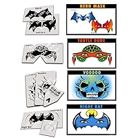 Face Painting Stencils - StencilEyes - Set of 4 Full Face Boy's Favorites