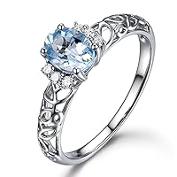 Oval Cut Blue Aquamarine Engagement Ring,14K Yellow Gold Wedding Ring,Diamond Promise Band,Marquise