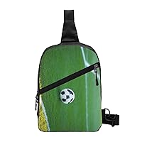The Ball On The Football Field Sling Bag For Women And Men Fashion Folding Chest Bag Adjustable Crossbody Travel Shoulder Bag