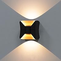 Kamo Modern LED Wall Sconce Lighting Fixtures Aluminum 10W Warm White 3000k Up and Down Indoor Wall Mounted Lights Fixture for Living Room Bedroom Hallway, Black
