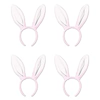 Pink Bunny Ear Headbands, Set of 4 – Easter Party Supplies, Halloween Costume Headwear